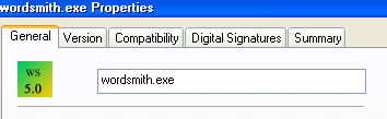 properties of WordSmith