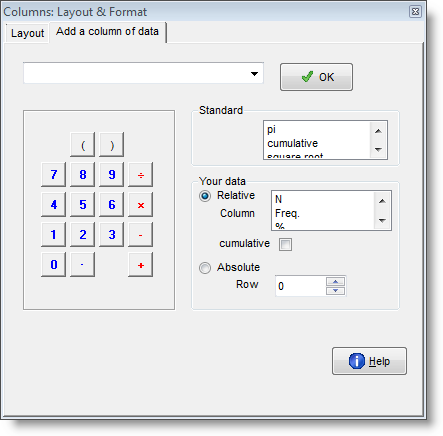 calculator for adding a column