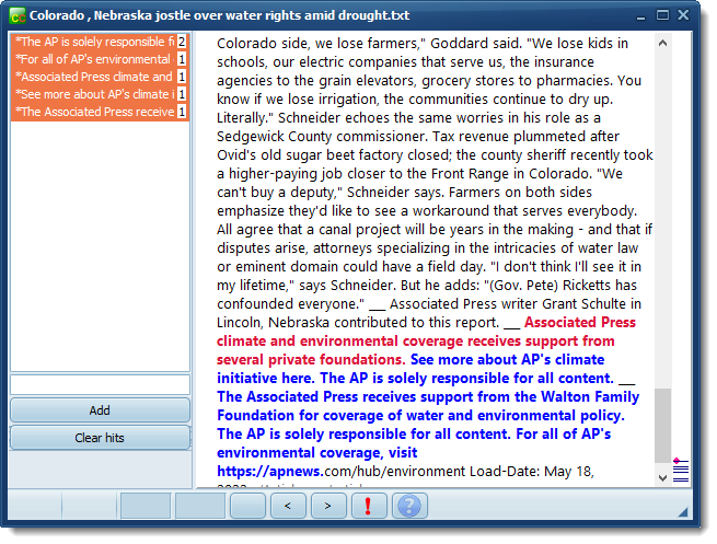 Nebraska climate text highlighted