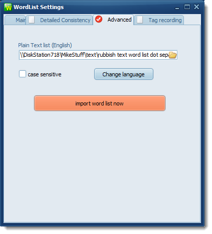importing text into wordlist