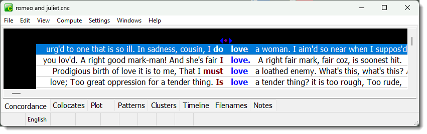 Windows concordance