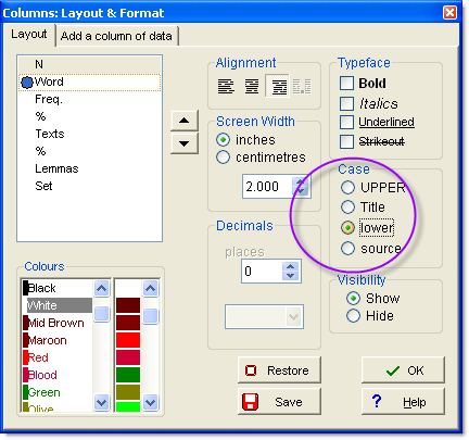 setting wordlist lower case
