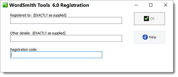 registration screen